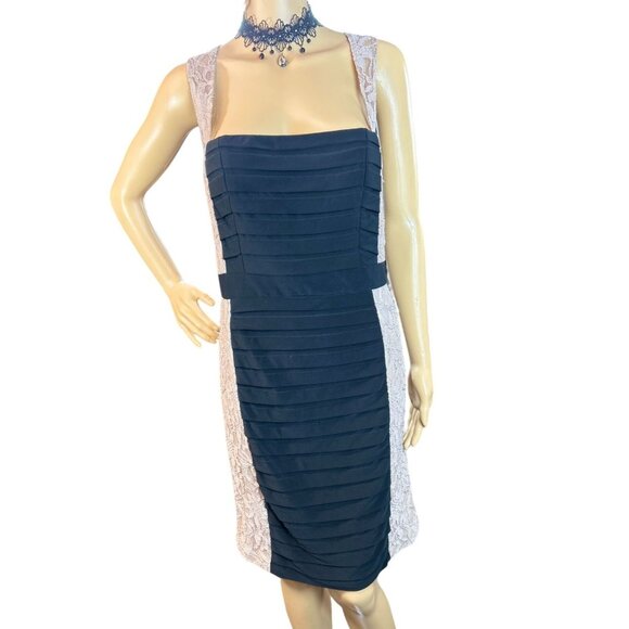 Adrianna Papell Women's Haley Dress Side Lace Detail Bodycon Racy Glam - Picture 1 of 6